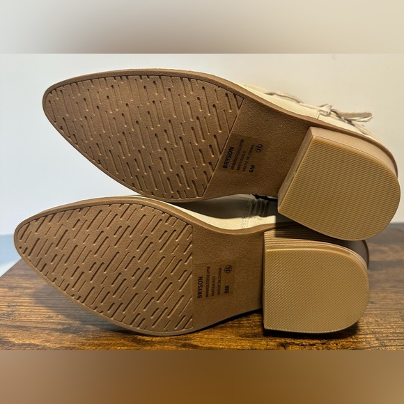 Pop Womens Bone Bryson Stacked Heel Cowboy Boots NWT Size 6 - Picture 4 of 8